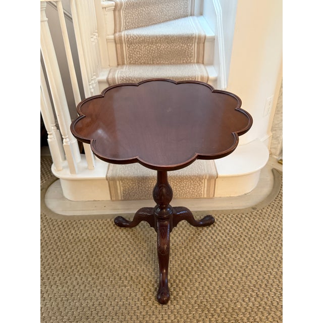 1980s Baker Tilt Top Pie Crust Table For Sale - Image 5 of 7