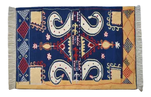 Hand-Knotted Vintage Turkish Rug, Tribal Geometric Wool Carpet New 4x6 Ft