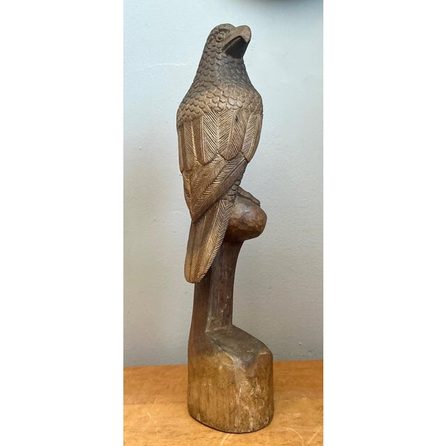 Vintage Carved Wood Bird Sculptures - A Pair For Sale - Image 4 of 13