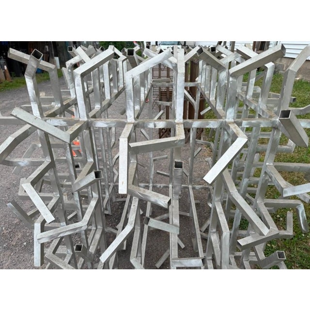 "Bristling"— Large Abstract Aluminum Sculpture, Herbert Simon 1975 For Sale - Image 6 of 12