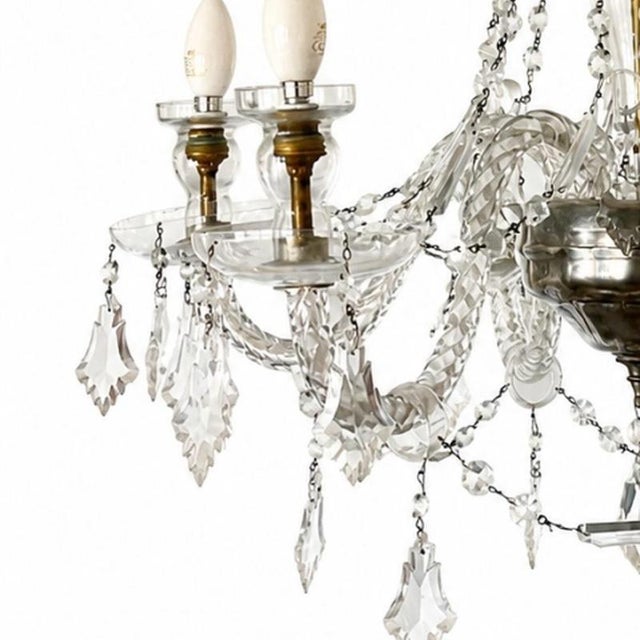 20th Century Chandelier in Crystal, Glass, and Metal For Sale - Image 3 of 6