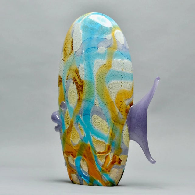 Tall Mid Century Multi Color Murano Glass Fish For Sale - Image 10 of 13