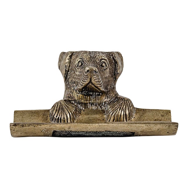 Vintage French Brass Animal Pen and/or Card Holder For Sale