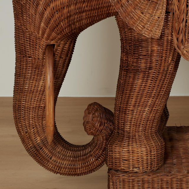 Vintage Italian Wicker Elephant Serving Bar For Sale - Image 9 of 18