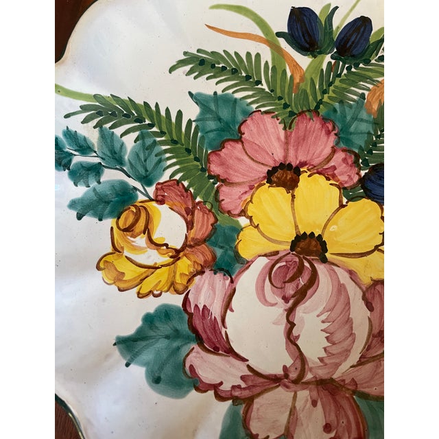 Folk Art 1960s Hand-Painted Botanical Folk Art Dish For Sale - Image 3 of 7