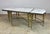Maison Baguès Mid 20th Century French Neoclassical Regency Style Tripartite X-Base Brass & Carrara Marble Tables For Sale - Image 4 of 12