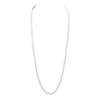 925 Silver 18k Yellow Gold Paper Clip Necklace For Sale