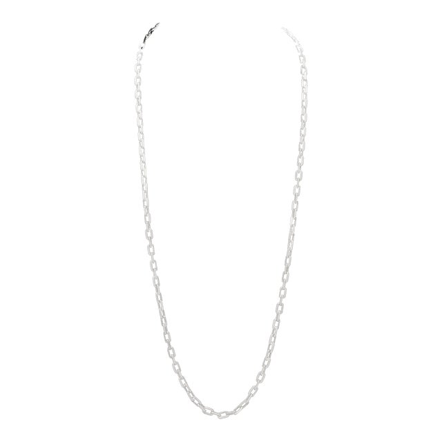 925 Silver 18k Yellow Gold Paper Clip Necklace For Sale