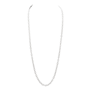 925 Silver 18k Yellow Gold Paper Clip Necklace