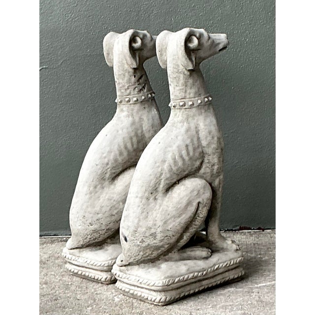 Vintage Cast Concrete Dogs - A Pair For Sale - Image 9 of 12