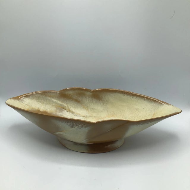 Vintage Frankoma Centerpiece Plainsman Brown Satin Bowl For Sale - Image 4 of 13