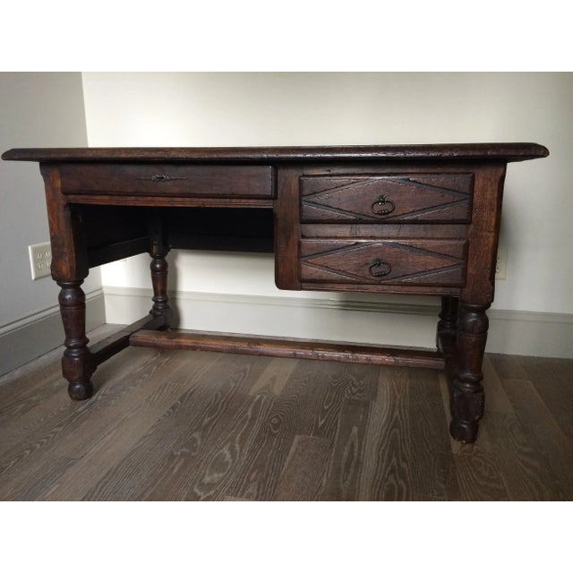 Jacobean Style 19th Century Desk With Stretchers Chairish