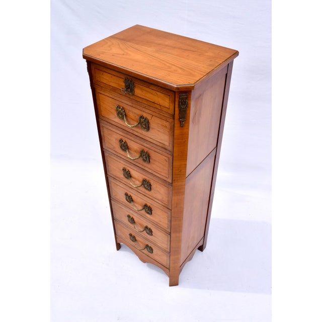 Baker Furniture Company Baker Louis XVI Style Gilt-Metal Mounted Inlaid Tulipwood Lingerie Chest For Sale - Image 4 of 14