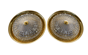 Orrefors Brass Wall Lamps by Fagerlund for Lyfa, 1960s, Set of 2