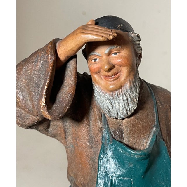 Ceramic 19th Century Handmade Antique German Deponirt Terracotta Pottery Monk Friar Sculpture Statue For Sale - Image 7 of 12