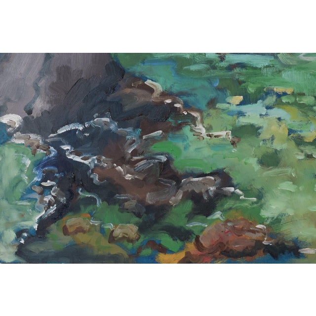 Oil on board of a bay by Castell-Platja d'Aro Fosac Costa Brava Artist Name: Jackson Gary (signed) Approx Date: 21st...