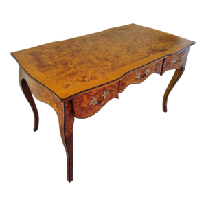 Vintage Mid-Century Italian Desk With Cloth-Lined Drawers