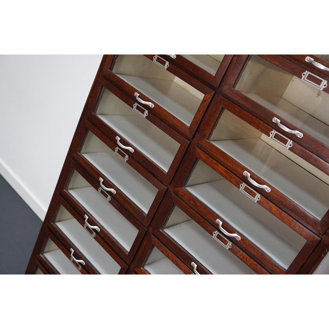 1940s Vintage Dutch Mahogany Haberdashery Shop Cabinet, 1930s For Sale - Image 5 of 18