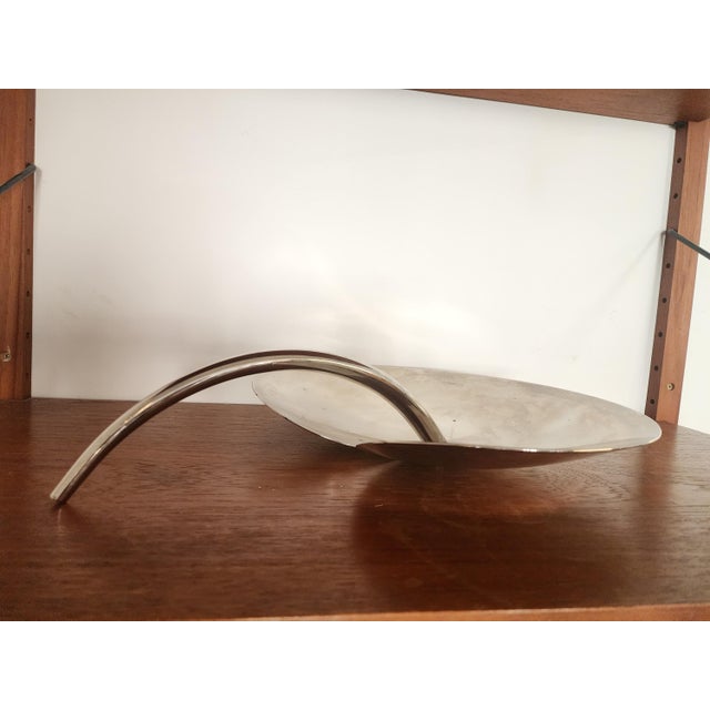 Mesa Italy Stainless Steel Fruit Platter | Mid-Century Modern Biomorphic Tray For Sale - Image 6 of 16