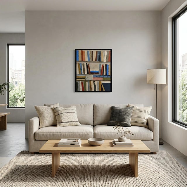 Inspiration, Abstract Library, Contemporary Oil Painting, Framed by Sophie Dumont For Sale - Image 10 of 11