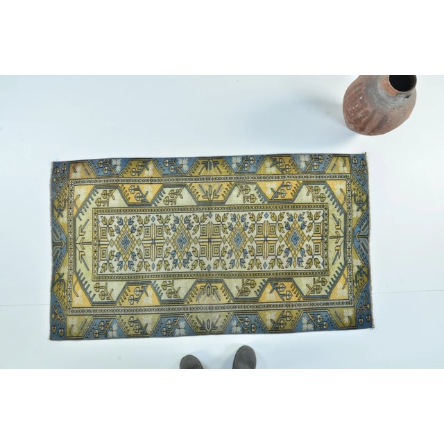 Traditional 1960s Vintage Yellow Rustic Nomadic Rug For Sale - Image 3 of 11