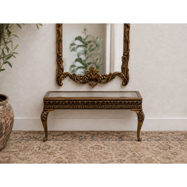 1960s 1960s Rococo Revival Wall Mirror & Console Shelf Turner Fashion Plate For Sale - Image 5 of 13