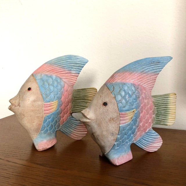 Vintage Hand Carved Wood Fish Figurines - a Pair For Sale - Image 13 of 13