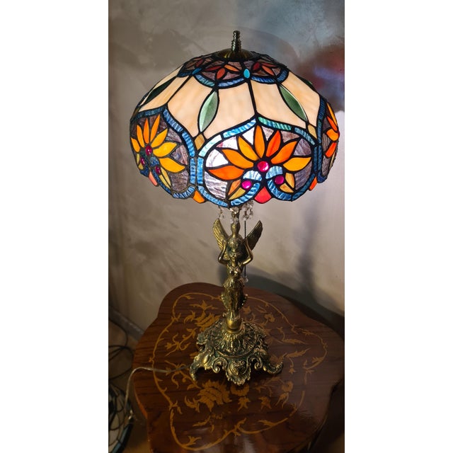 1970s Vintage Bronze Angel Table Lamp, 1970 For Sale - Image 5 of 6