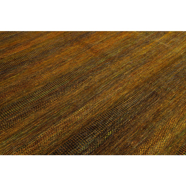 Textile Modern Savannah Handmade Wool Rug With Geometric Pattern in Goldenrod For Sale - Image 7 of 7
