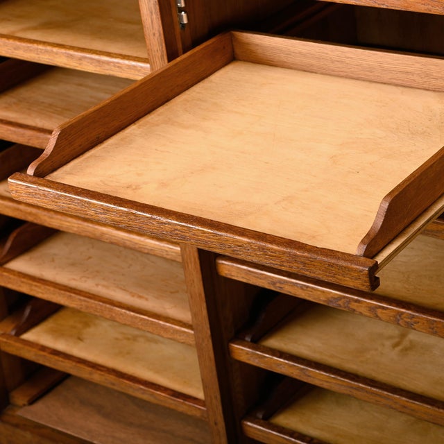 Amsterdam School Modernist Oak Archive Cabinet, 1930s For Sale - Image 17 of 18