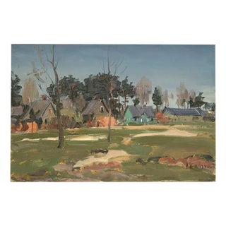 Fisherman's House, Oil on Canvas, 20th Century For Sale