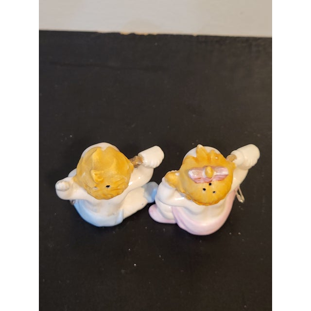 1950s 1950s Vintage Crazy Calico Cats Salt Pepper Shakers, Japan For Sale - Image 5 of 13