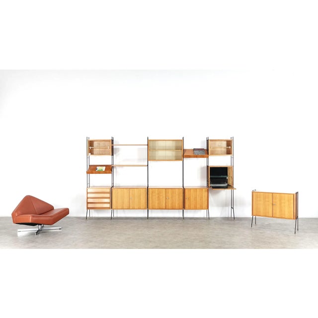 Mid-Century Modern Mid-Century Modern German Cherrywood Regal Wall Unit For Sale - Image 3 of 14