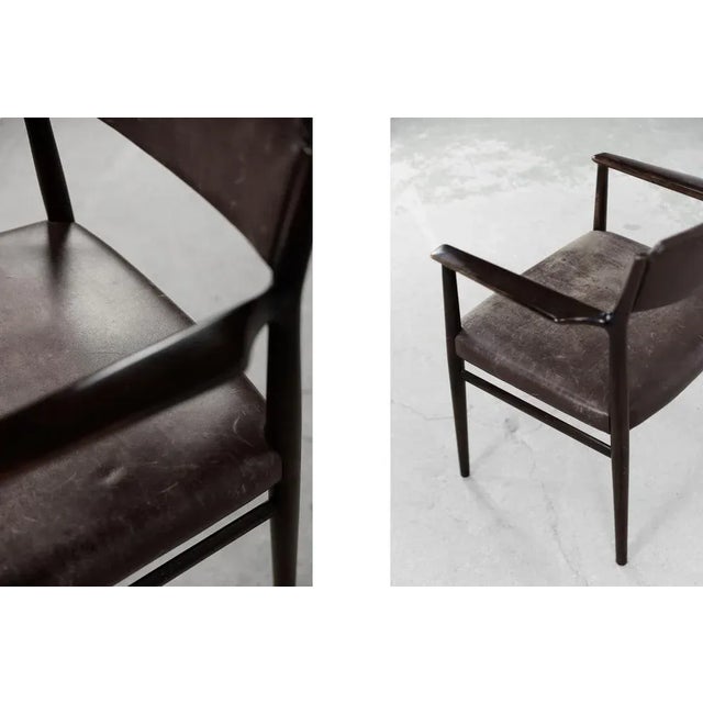 Brown Mid-Century Modern Brown Leather Executive Chair by Arne Vodder, 1960s For Sale - Image 8 of 12