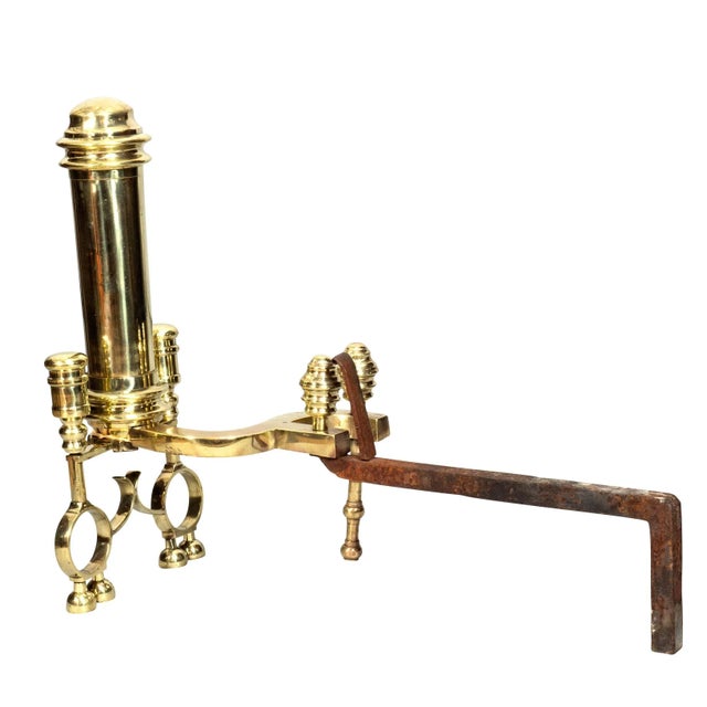 American Late Federal Brass Andirons - A Pair For Sale - Image 4 of 13