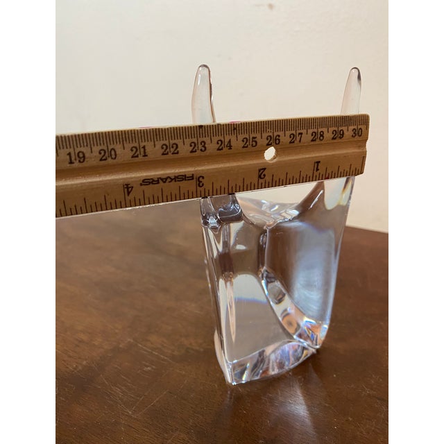 Vintage Daum France Signed Crystal Figurine Doberman Bull Head Paperweight For Sale - Image 10 of 13