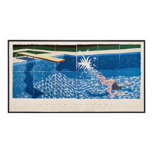 David Hockney Vintage 1994 Lithograph Print Framed Large Pop Art Poster " Le Plongeur ( Paper Pool 18 ) " 1978