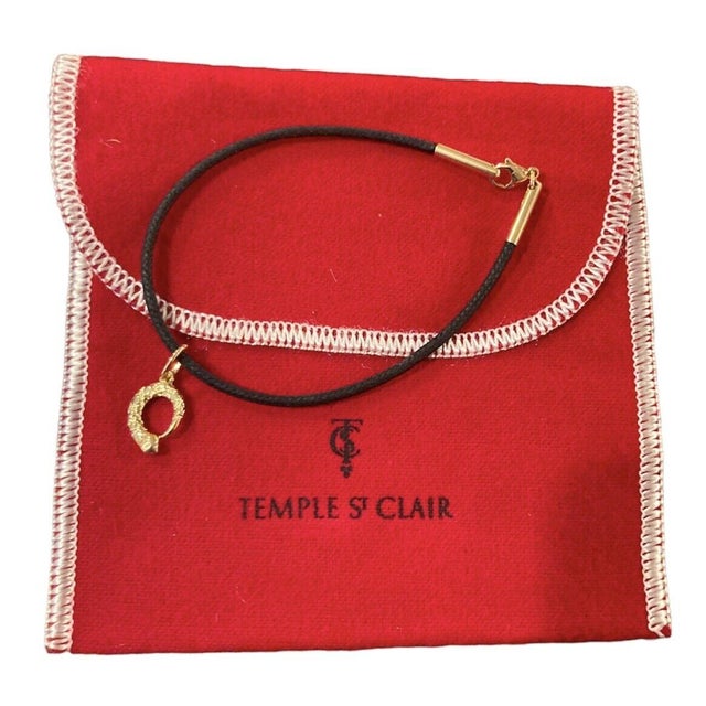 Temple St Clair 18k Snake Serpent Charm Cord Bracelet For Sale - Image 4 of 4