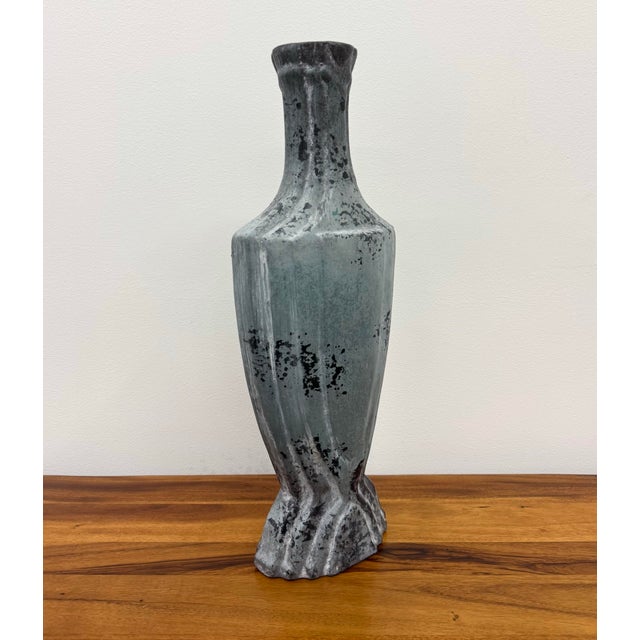 Vintage Pottery Vase With Mottled Glaze For Sale - Image 4 of 7
