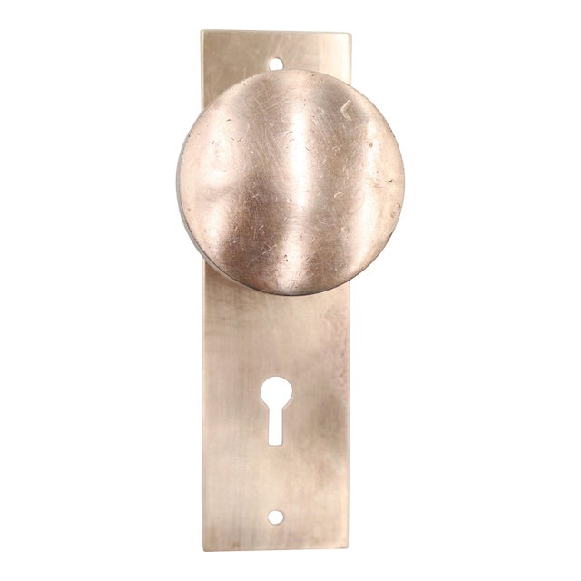 Antique Polished Brass Russell & Erwin Dummy Door Knob Set For Sale