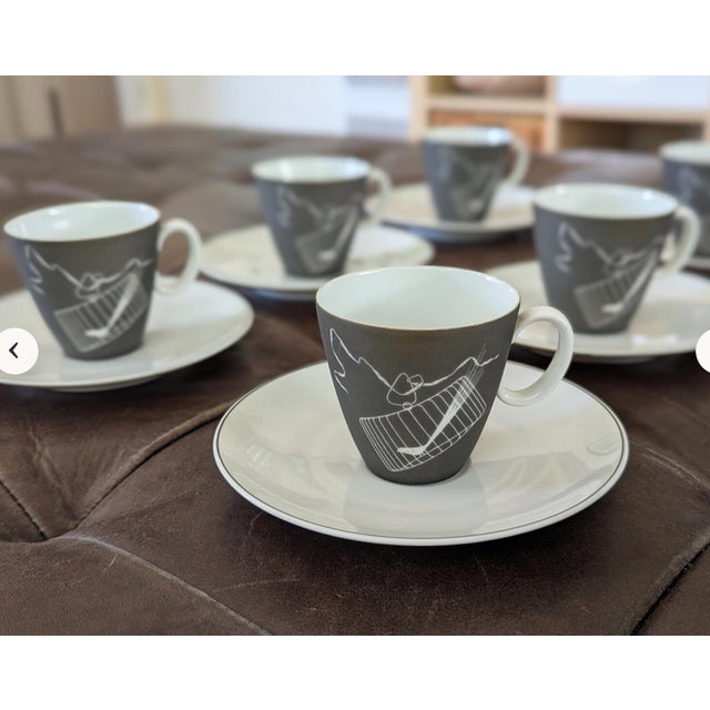 Mid-Century Modern Modern Vintage Johann Haviland Bavaria Papageno Tea Set for 6 For Sale - Image 3 of 11
