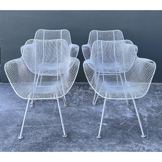 Vintage Russell Woodard “Sculptura” Wrought Iron Dining Set For Sale In West Palm - Image 6 of 12