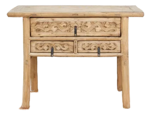 Antique Scholar Carved Console Table