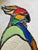 Boho Chic Vintage Mid-Century Leaded Stained Glass Parrot Wall Mirrors - A Pair For Sale - Image 3 of 4