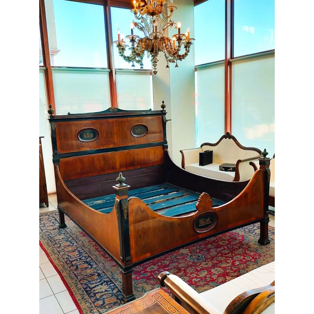 Black Large Antique Empire Bed, Early 19th Century For Sale - Image 8 of 8