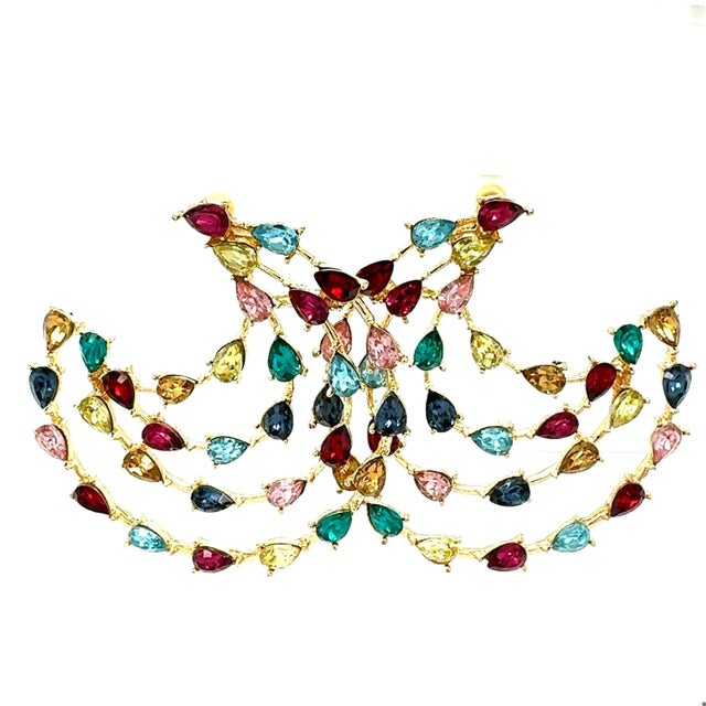 Contemporary Fashion Multi Color Statement Earrings For Sale - Image 3 of 8