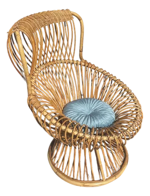 Vintage Italian Rattan Margherita Chair Attributed to Franco Albini for Bonacina