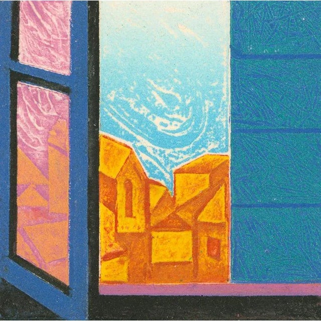 Modern Clare Romano "Venetian Windows Ii" Woodcut Engraving For Sale - Image 3 of 4