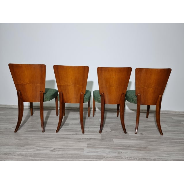 Art Deco Dining Chairs attributed to Jindrich Halabala, 1940s, Set of 4 For Sale - Image 16 of 18