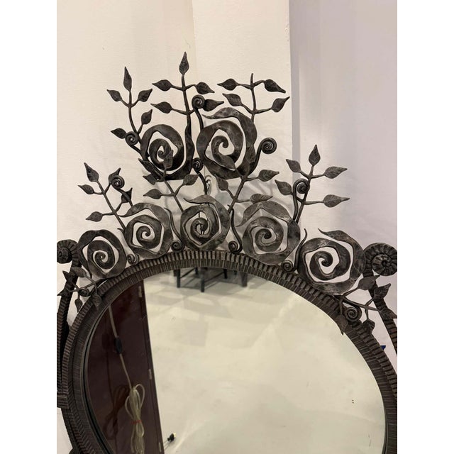 French Art Deco Wrought Iron Mirror For Sale - Image 12 of 12